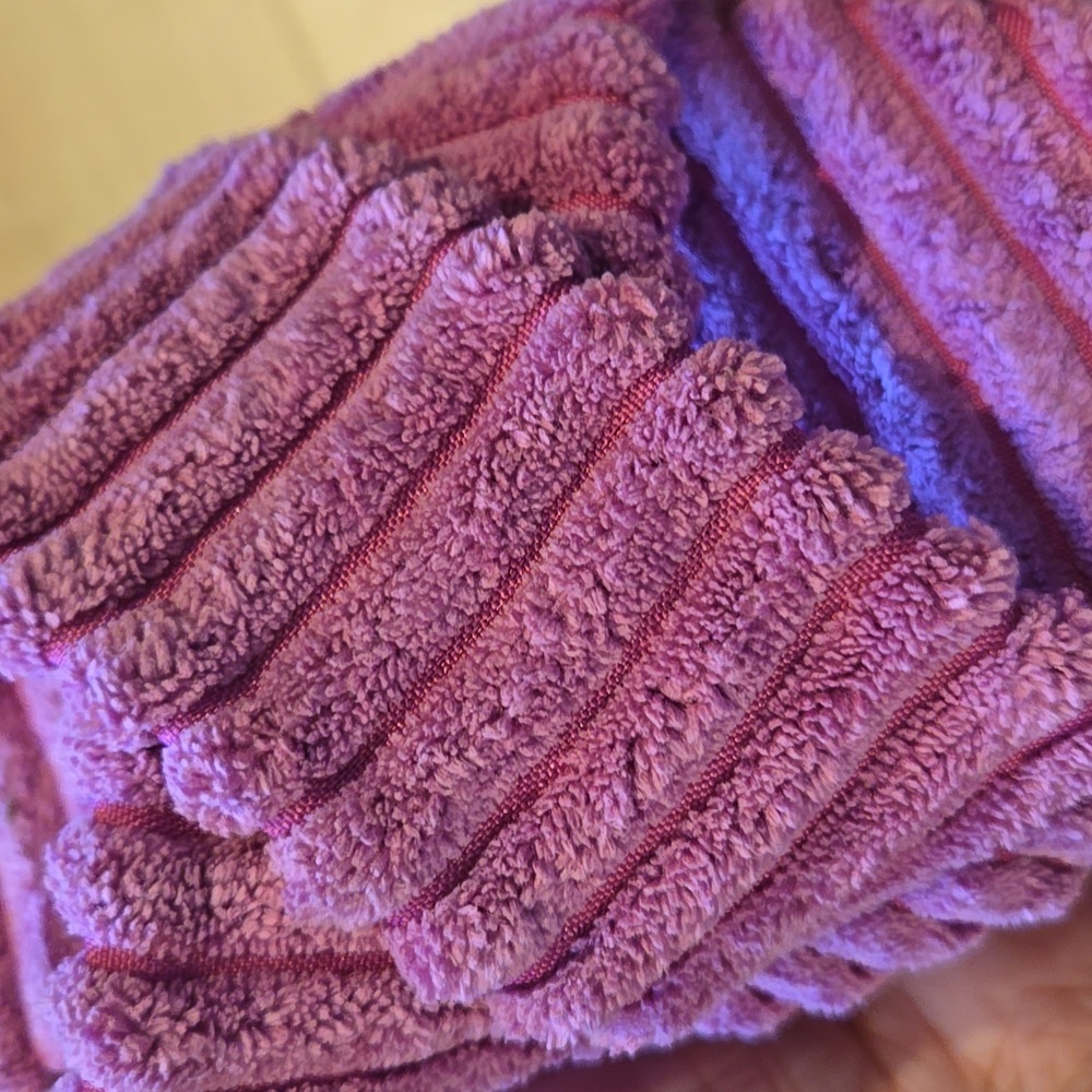 Free People "Two Days In Ibiza" Pink/Purple Orchid Terry Cloth Platform Slippers - Picture 3 of 11